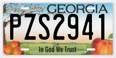 GA license plate PZS2941