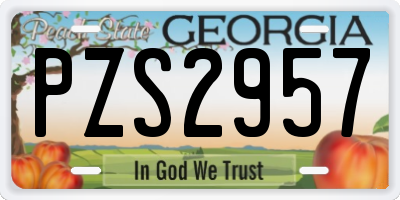 GA license plate PZS2957