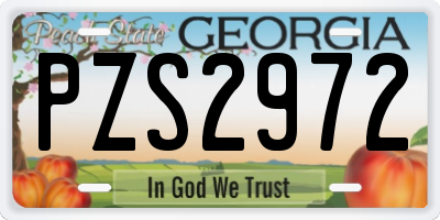 GA license plate PZS2972