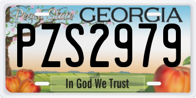 GA license plate PZS2979