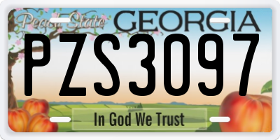 GA license plate PZS3097
