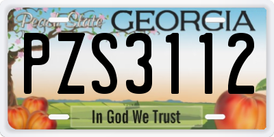 GA license plate PZS3112
