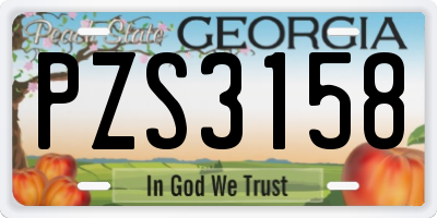 GA license plate PZS3158