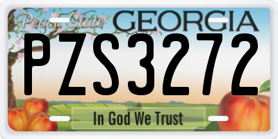 GA license plate PZS3272