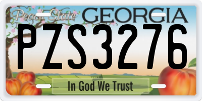 GA license plate PZS3276