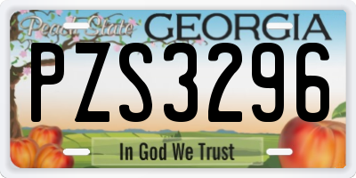 GA license plate PZS3296