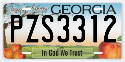 GA license plate PZS3312