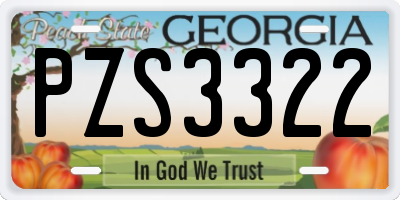 GA license plate PZS3322
