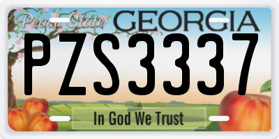 GA license plate PZS3337
