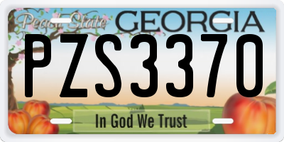 GA license plate PZS3370