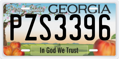 GA license plate PZS3396