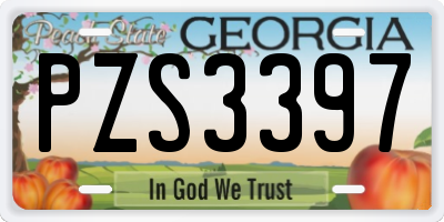 GA license plate PZS3397