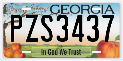 GA license plate PZS3437