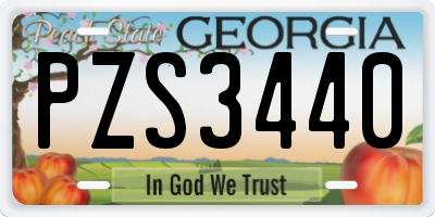 GA license plate PZS3440