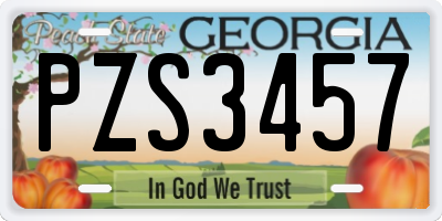 GA license plate PZS3457