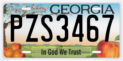 GA license plate PZS3467