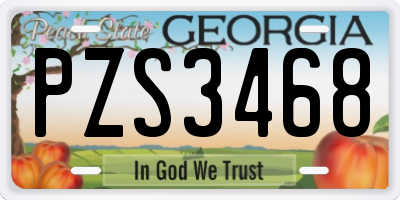 GA license plate PZS3468