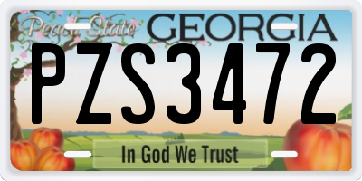 GA license plate PZS3472