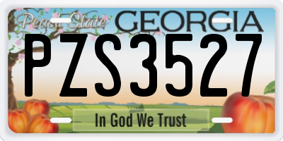 GA license plate PZS3527