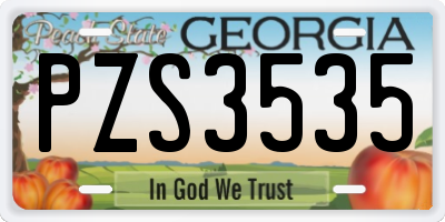 GA license plate PZS3535