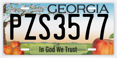 GA license plate PZS3577