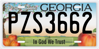 GA license plate PZS3662