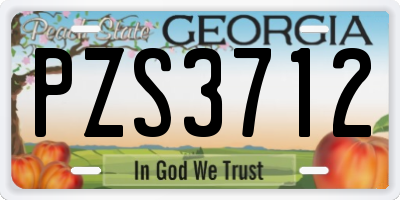 GA license plate PZS3712