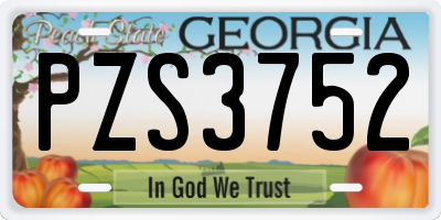 GA license plate PZS3752