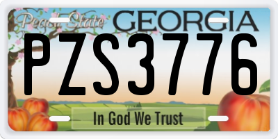 GA license plate PZS3776