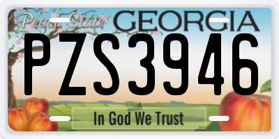 GA license plate PZS3946