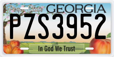 GA license plate PZS3952