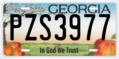 GA license plate PZS3977