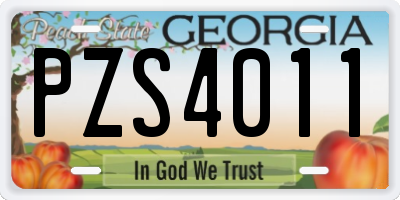 GA license plate PZS4011