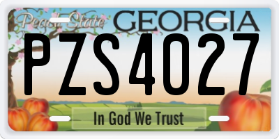 GA license plate PZS4027