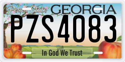 GA license plate PZS4083