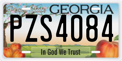 GA license plate PZS4084