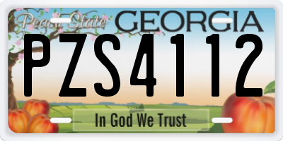 GA license plate PZS4112