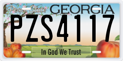 GA license plate PZS4117
