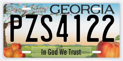 GA license plate PZS4122