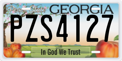 GA license plate PZS4127