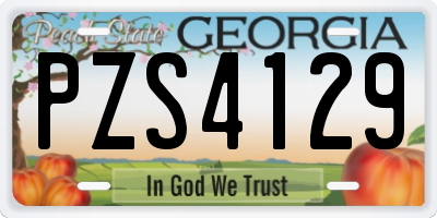 GA license plate PZS4129