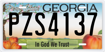 GA license plate PZS4137