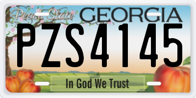 GA license plate PZS4145