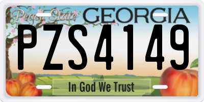 GA license plate PZS4149