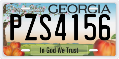 GA license plate PZS4156