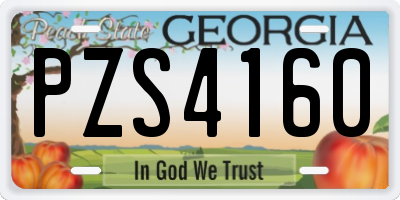 GA license plate PZS4160