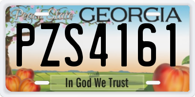 GA license plate PZS4161