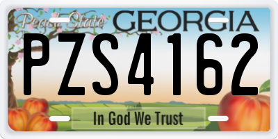 GA license plate PZS4162