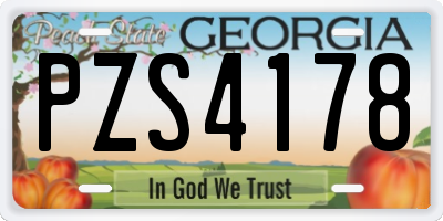 GA license plate PZS4178