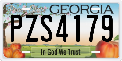GA license plate PZS4179